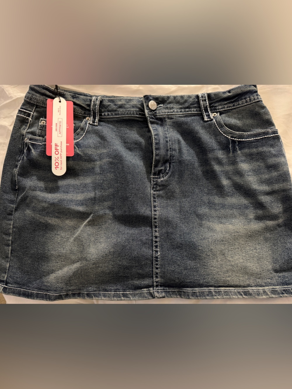 ROMWE Dark Blue Washed Denim Mini Skirt